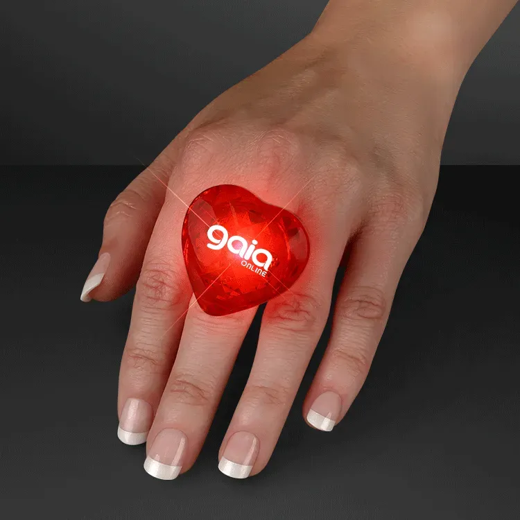 Pulsing Light Red Heart Ring