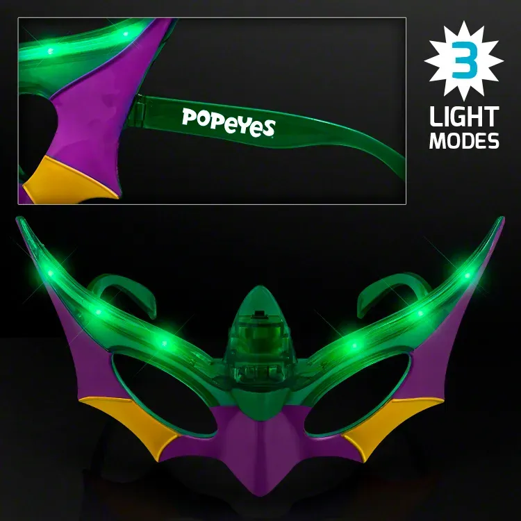 Purple, Green & Gold Mardi Gras Mask LED Shades