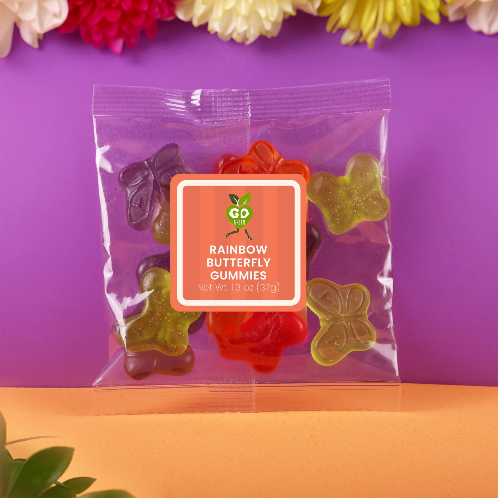 Rainbow Butterfly Gummies Personalized Giveaway Packets