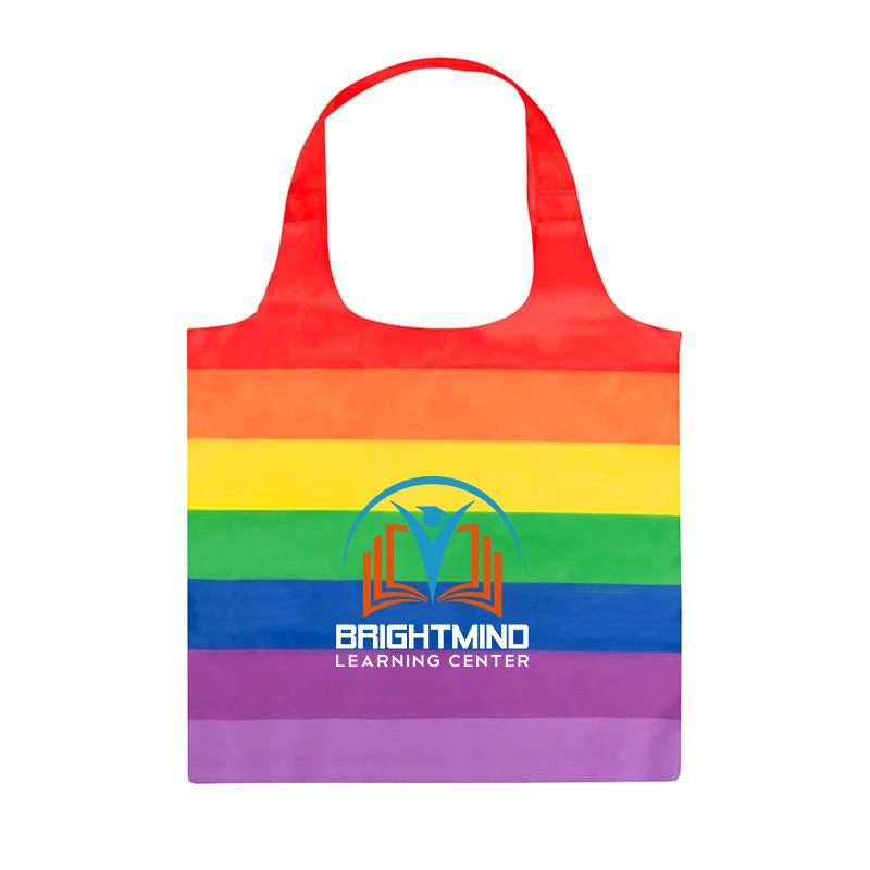 Rainbow Polyester Tote Bag