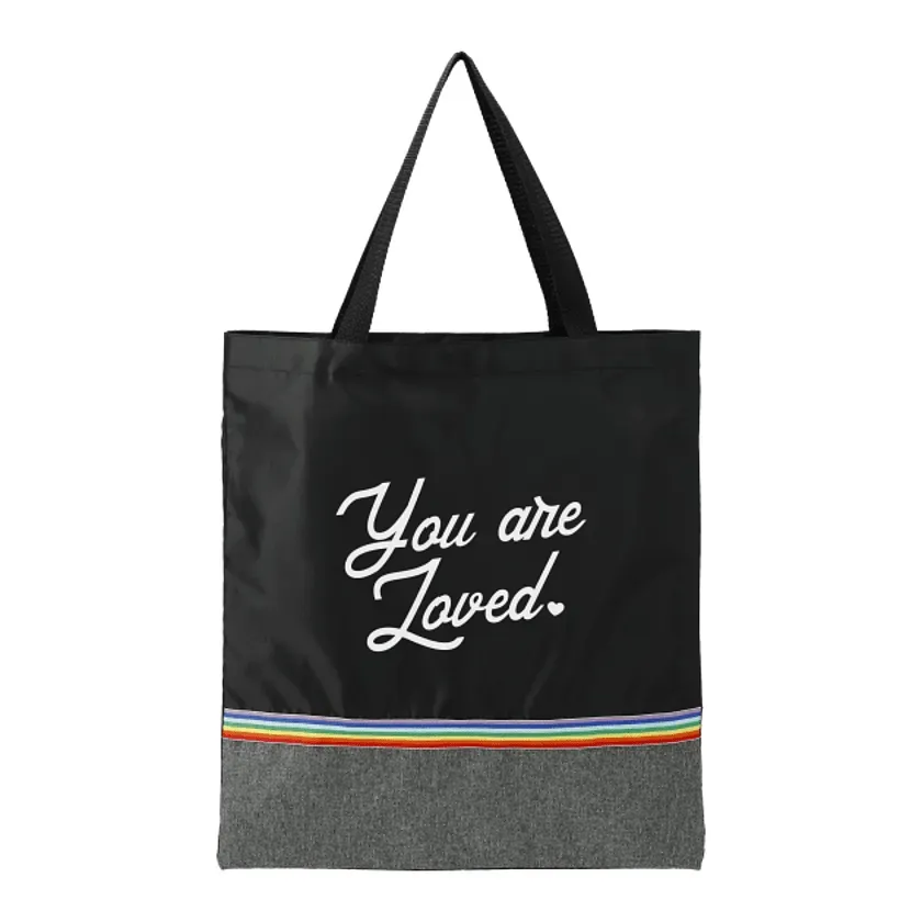 Personalized Rainbow RPET Convention Tote with Pouch