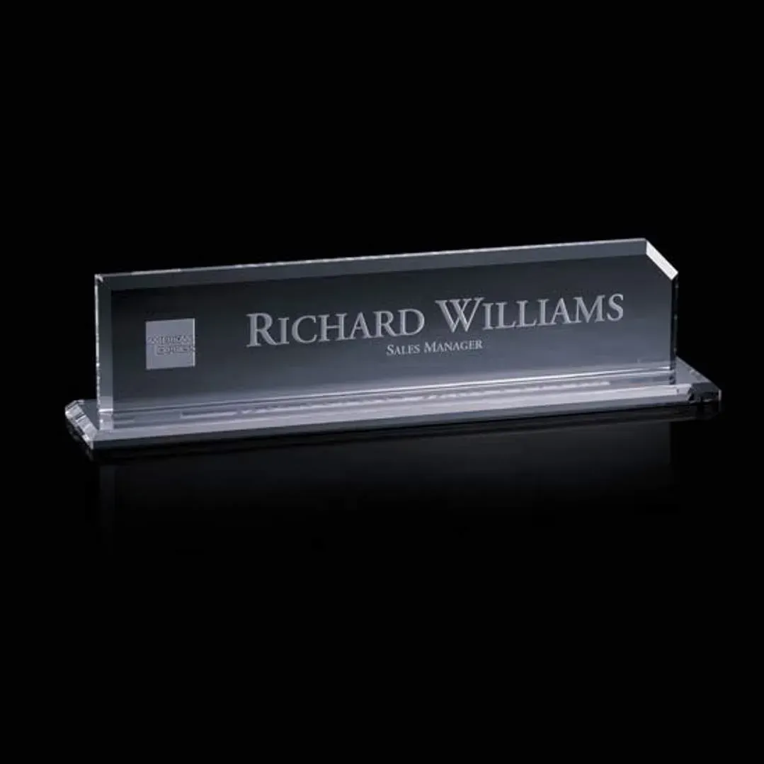 Custom Starfire Rectangle Nameplate for Business Promotion