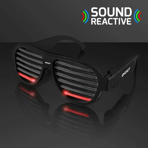 Rechargeable LED Rave Glasses, Sound Reactive Equalizer Lights