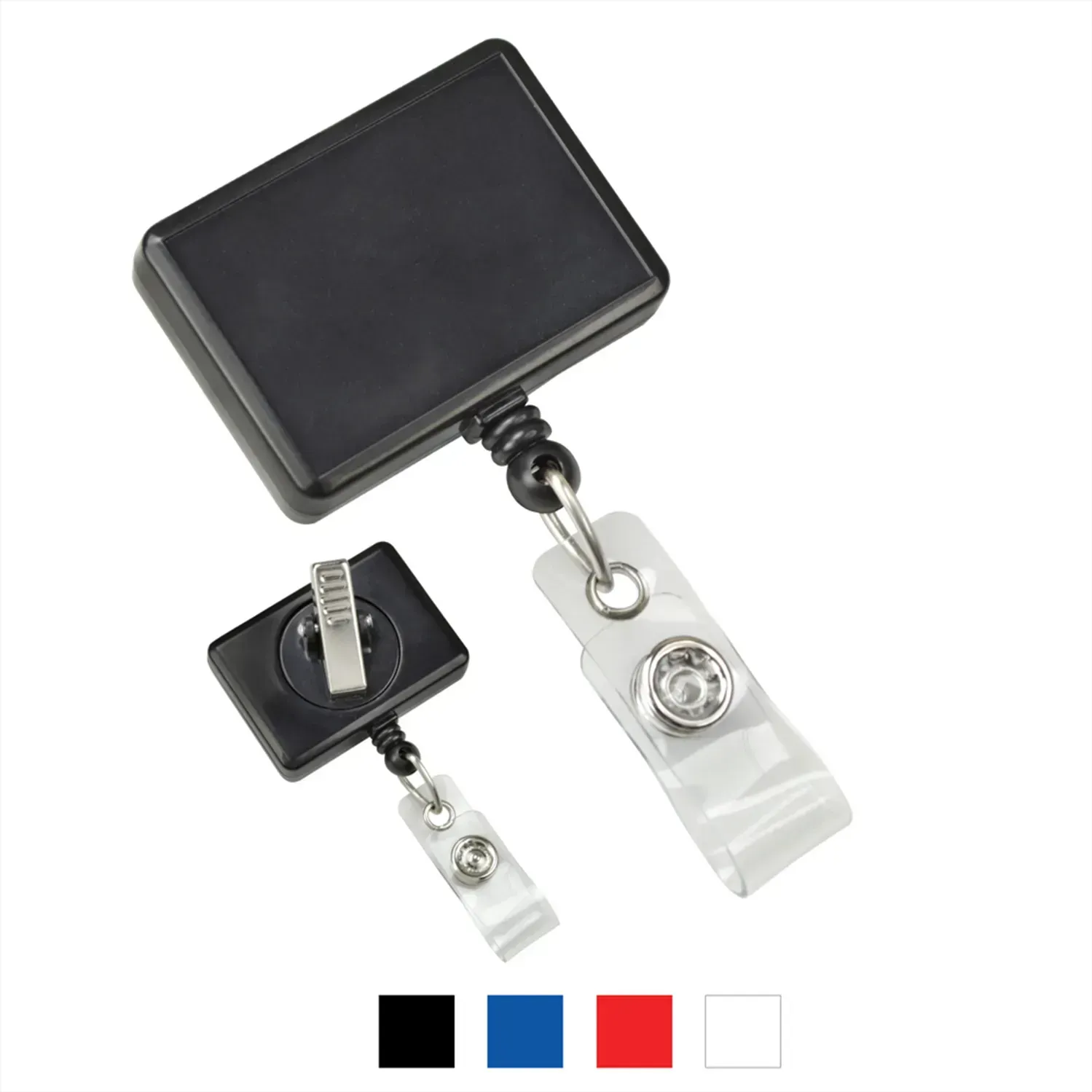 Custom Logo Badge Reel - Clear Vinyl Strap (Rectangle)