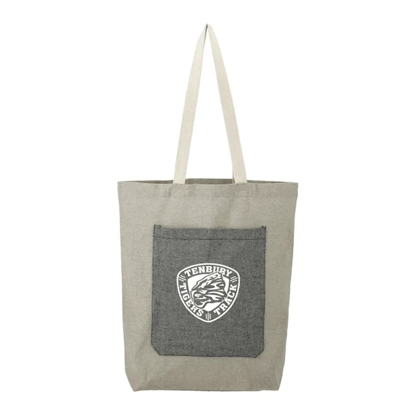 Custom Eco-friendly Recycled Cotton Tote with Pocket