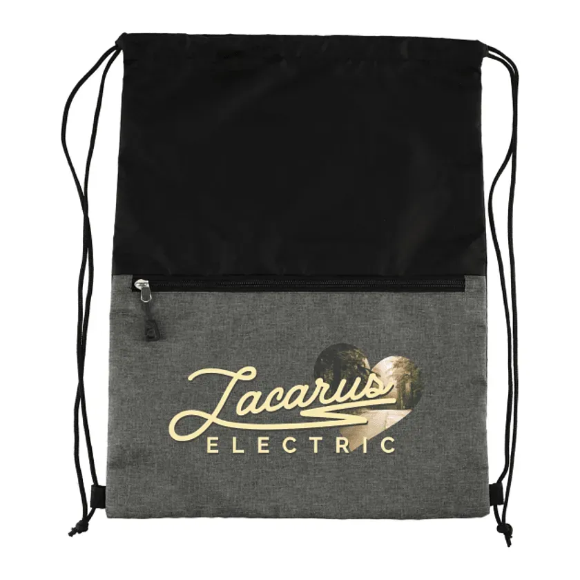 Custom EcoSmart Drawstring Bag with Zippered Pocket