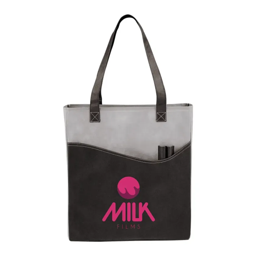 Customizable Non-Woven Convention Tote with Pen Pockets