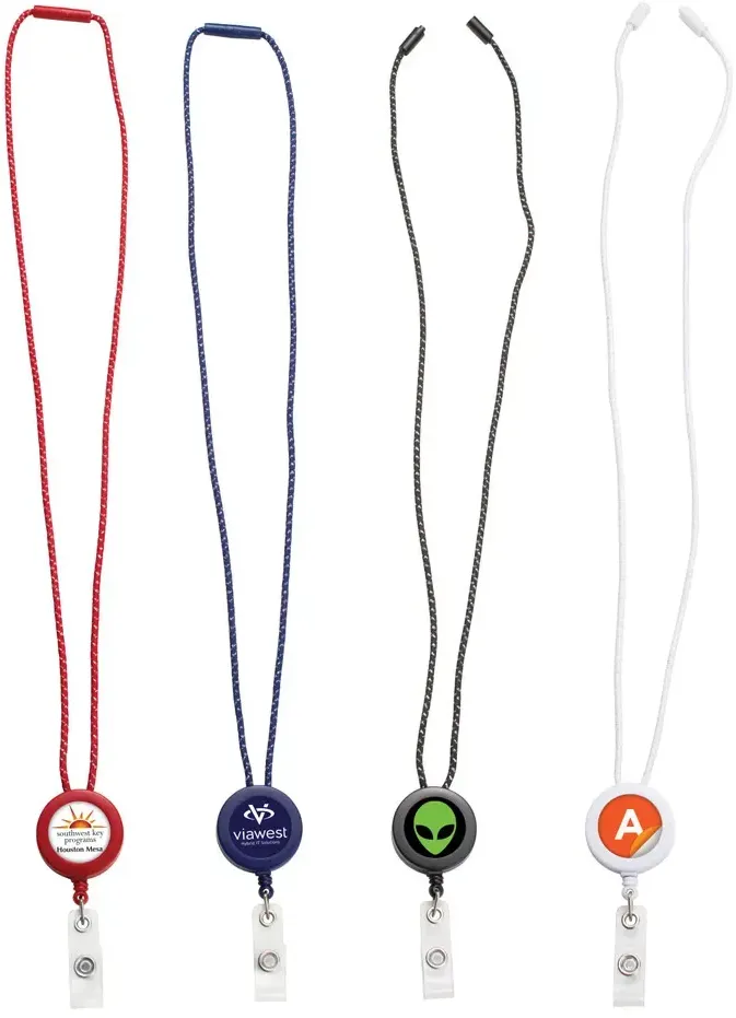 Rope ID Neck Lanyards Breakaway with Rectratable Badge Reel