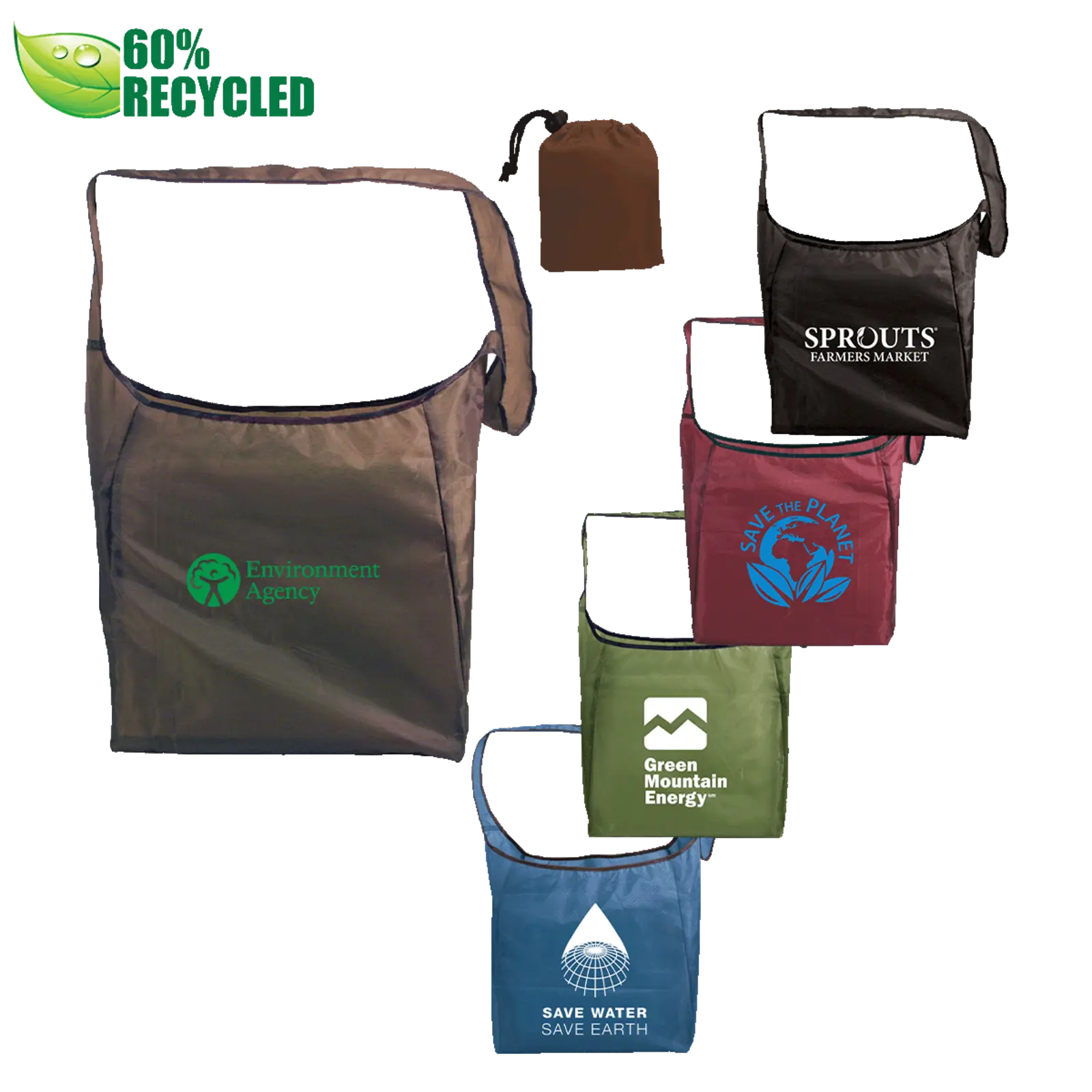 EcoFold Vegan RPET Cross Body Sling Bag - Customizable Promo Bag