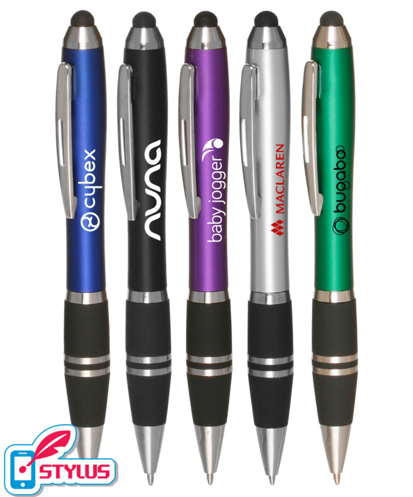 Rubber Grip Stylus Twist Pen