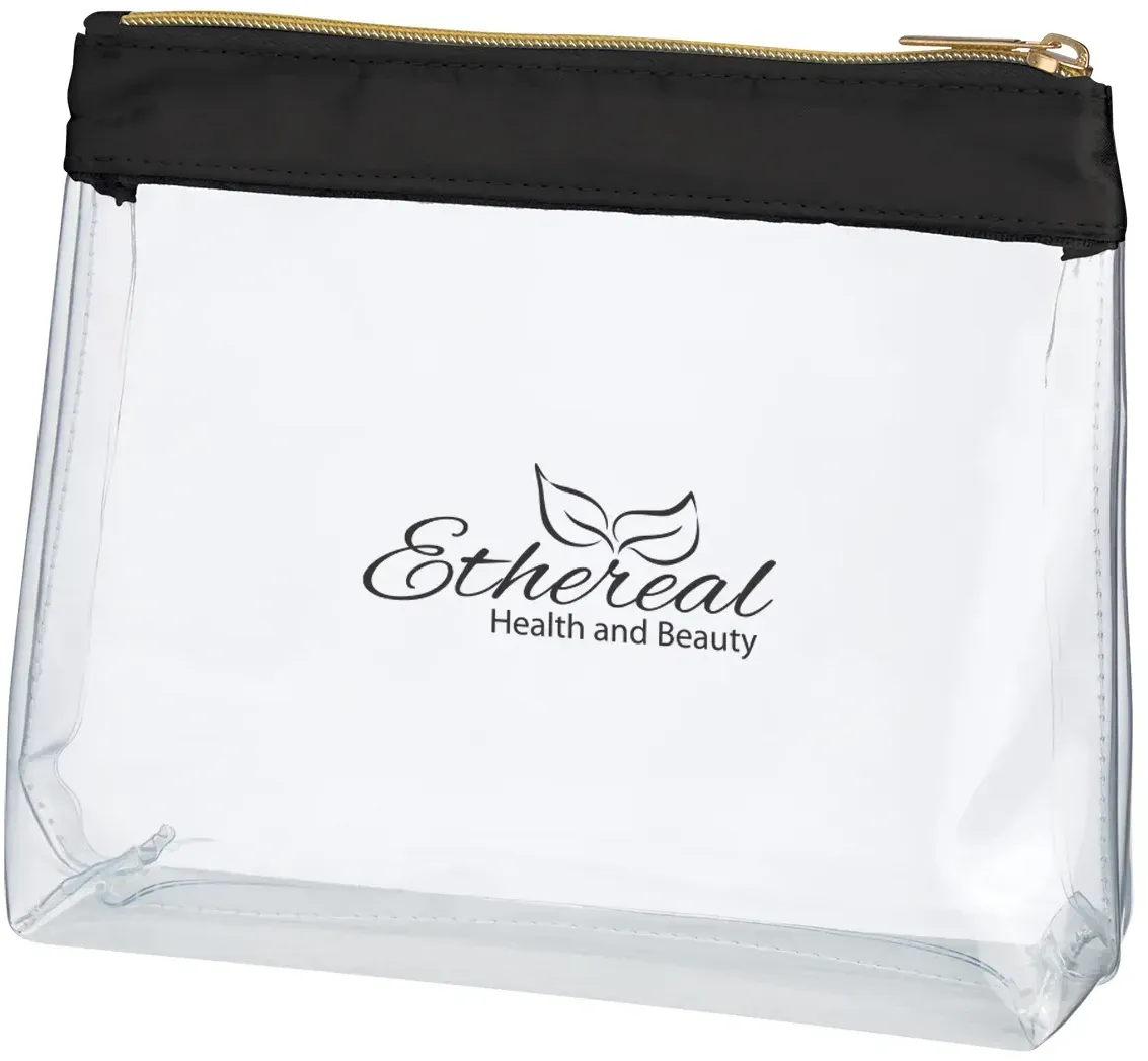 Sadie Satin Clear Cosmetic Bag