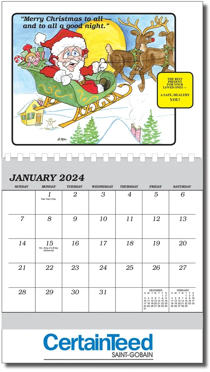 Safety Sam 12 Month Wall Calendar