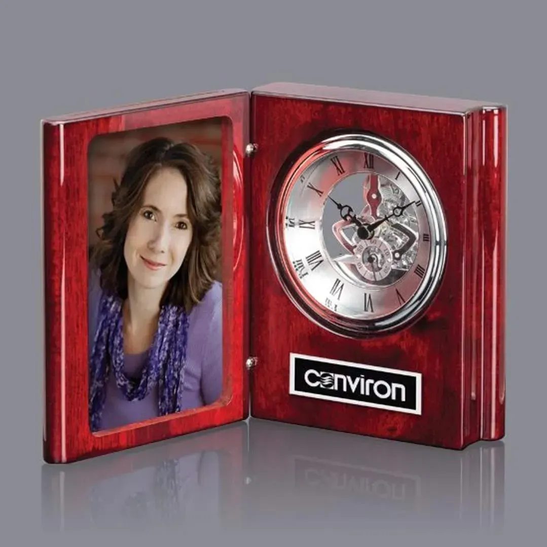 Custom Sanibel Chrome Desk Clock - Promotional Gift