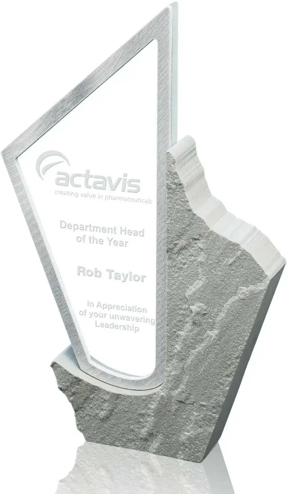 Custom Engraved Sandstone and Glass Savanna Award