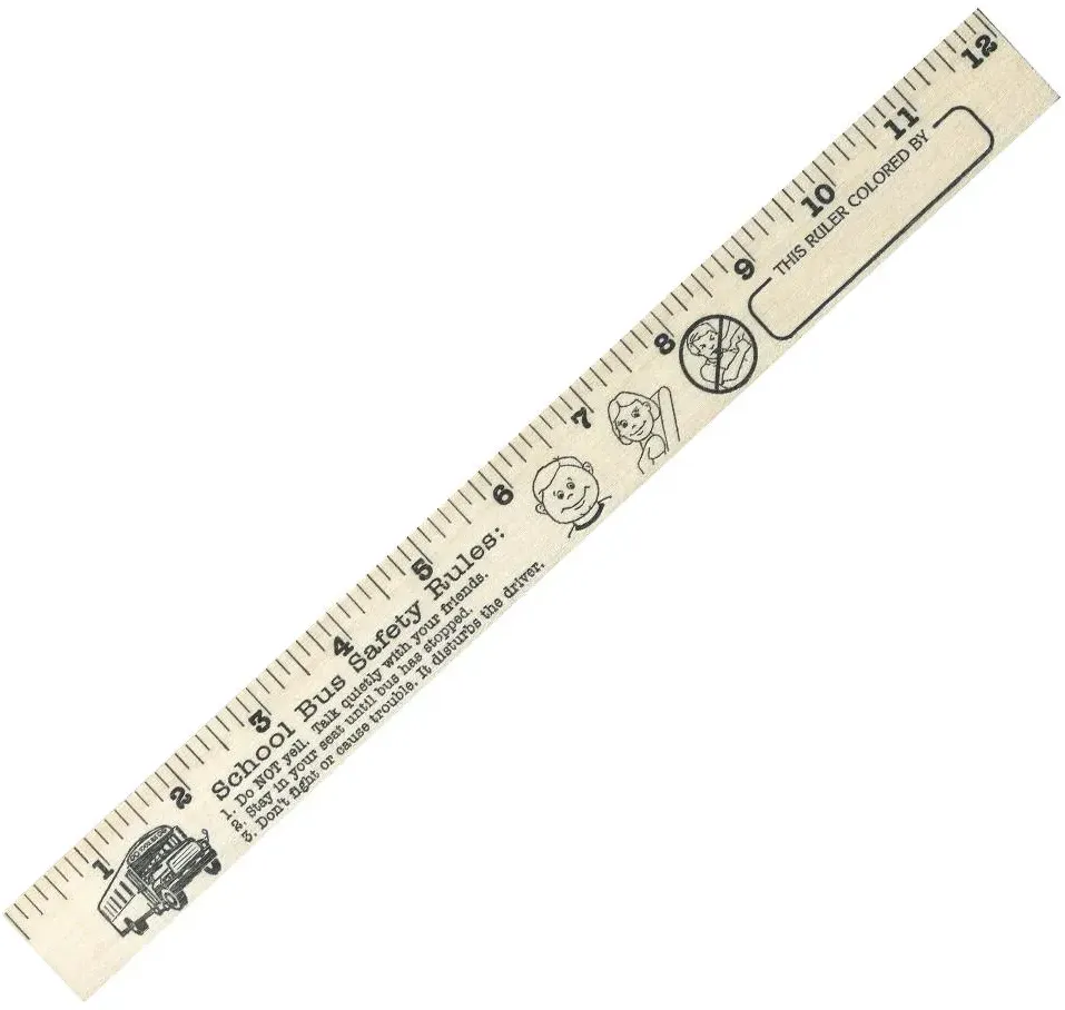 School Bus Safety "U" Color Rulers - Natural wood finish