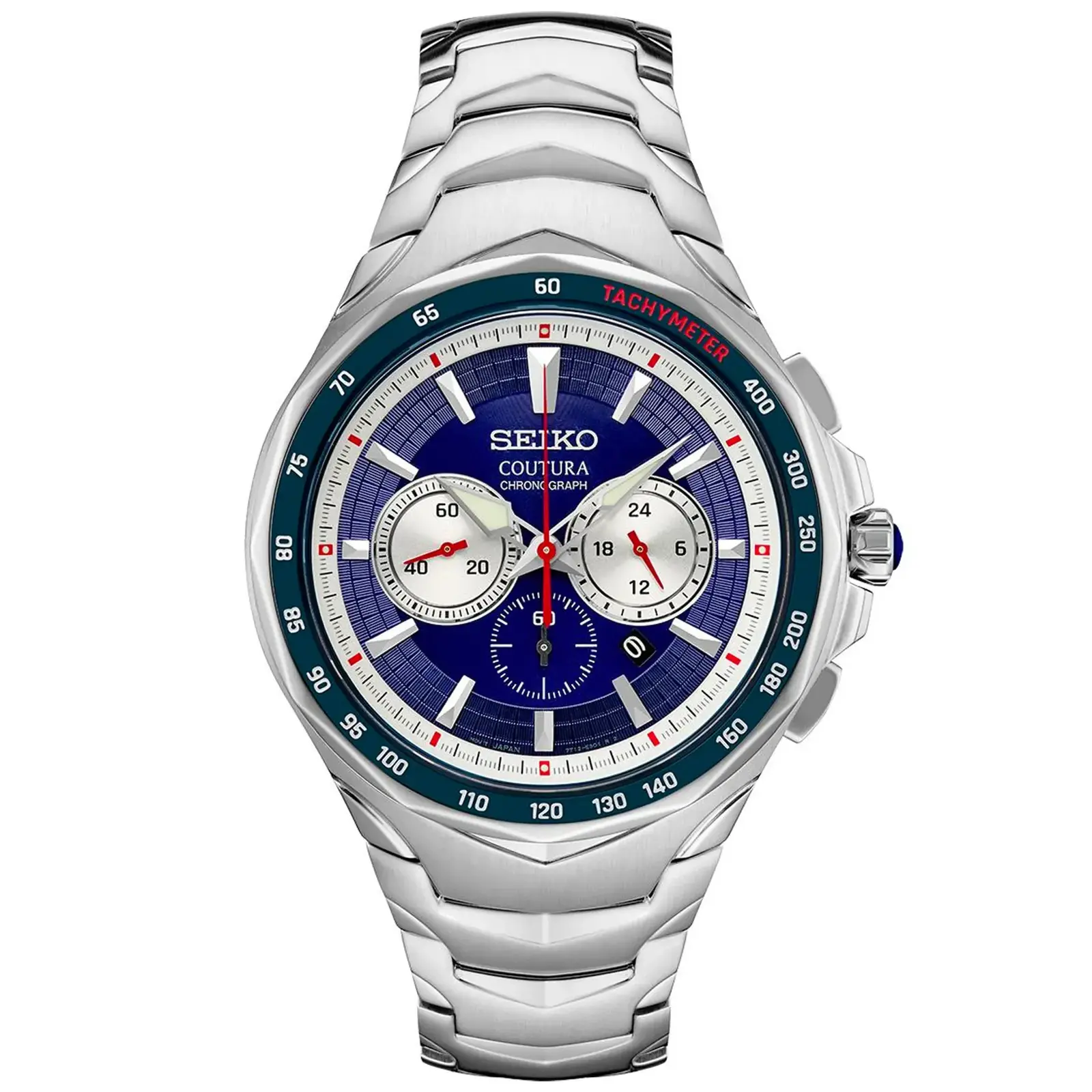 Seiko SRWZ21 Coutura SS Quartz Chronograph Blue Dial