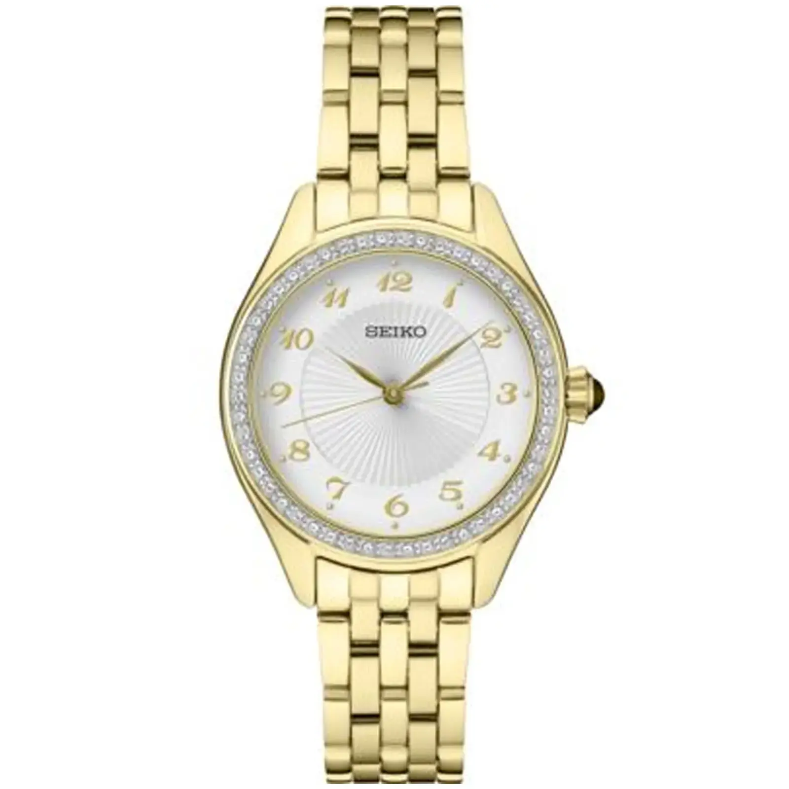 Seiko SUR394 Ladies Crystal Silver Patterned