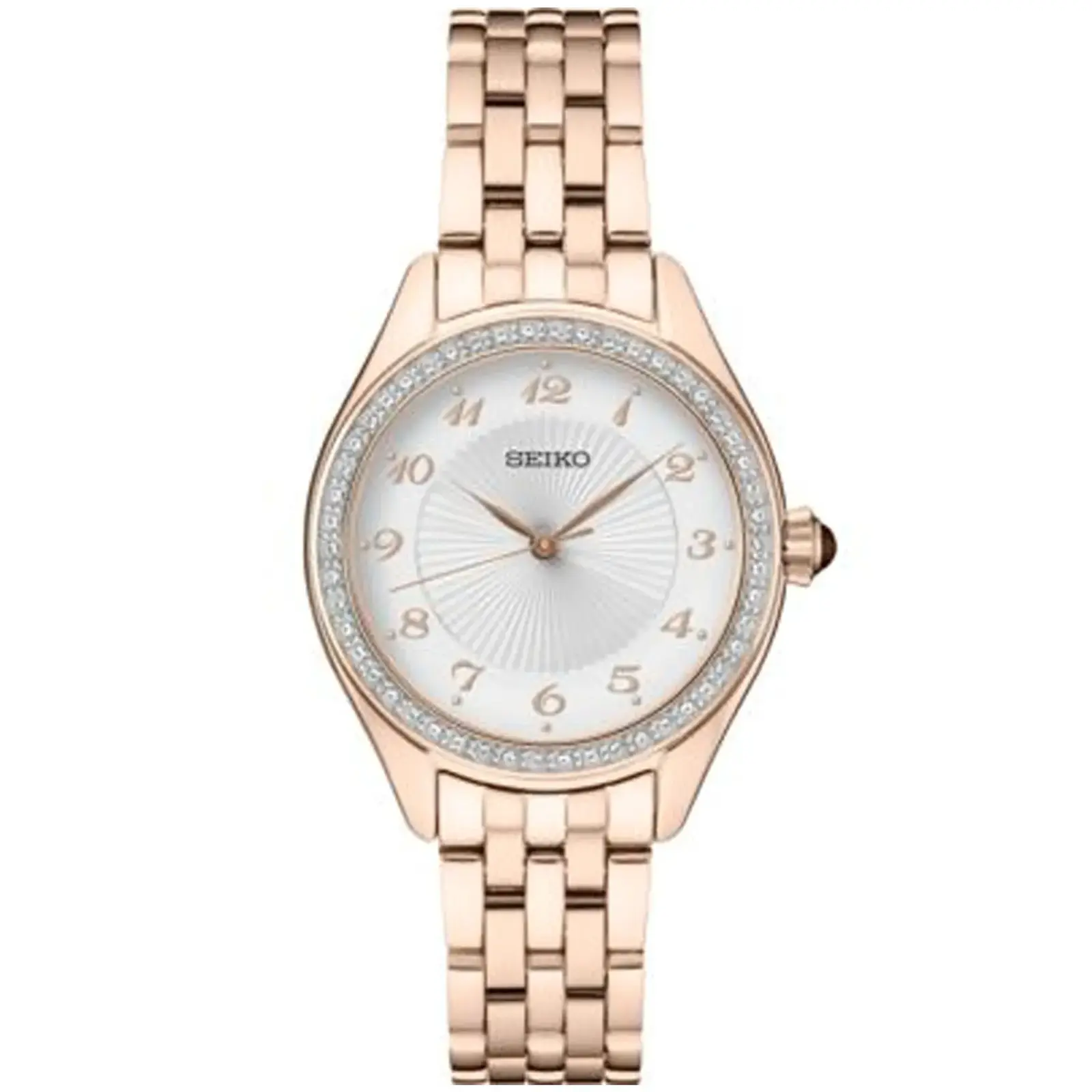 Seiko SUR396 Ladies Crystal PGP Silver Patterned