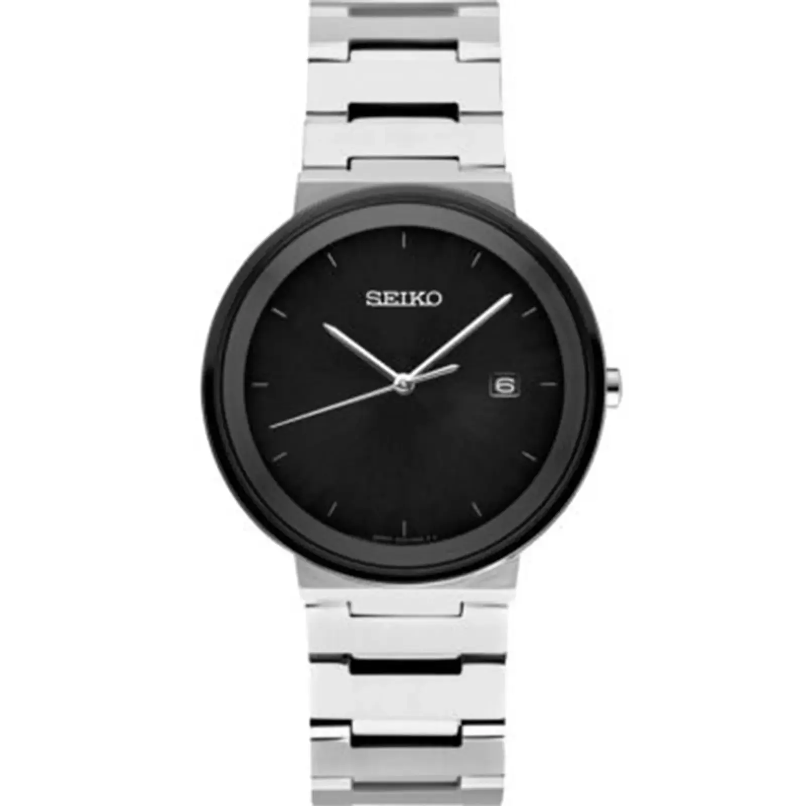 Seiko SUR485 Mens Essential SS Black