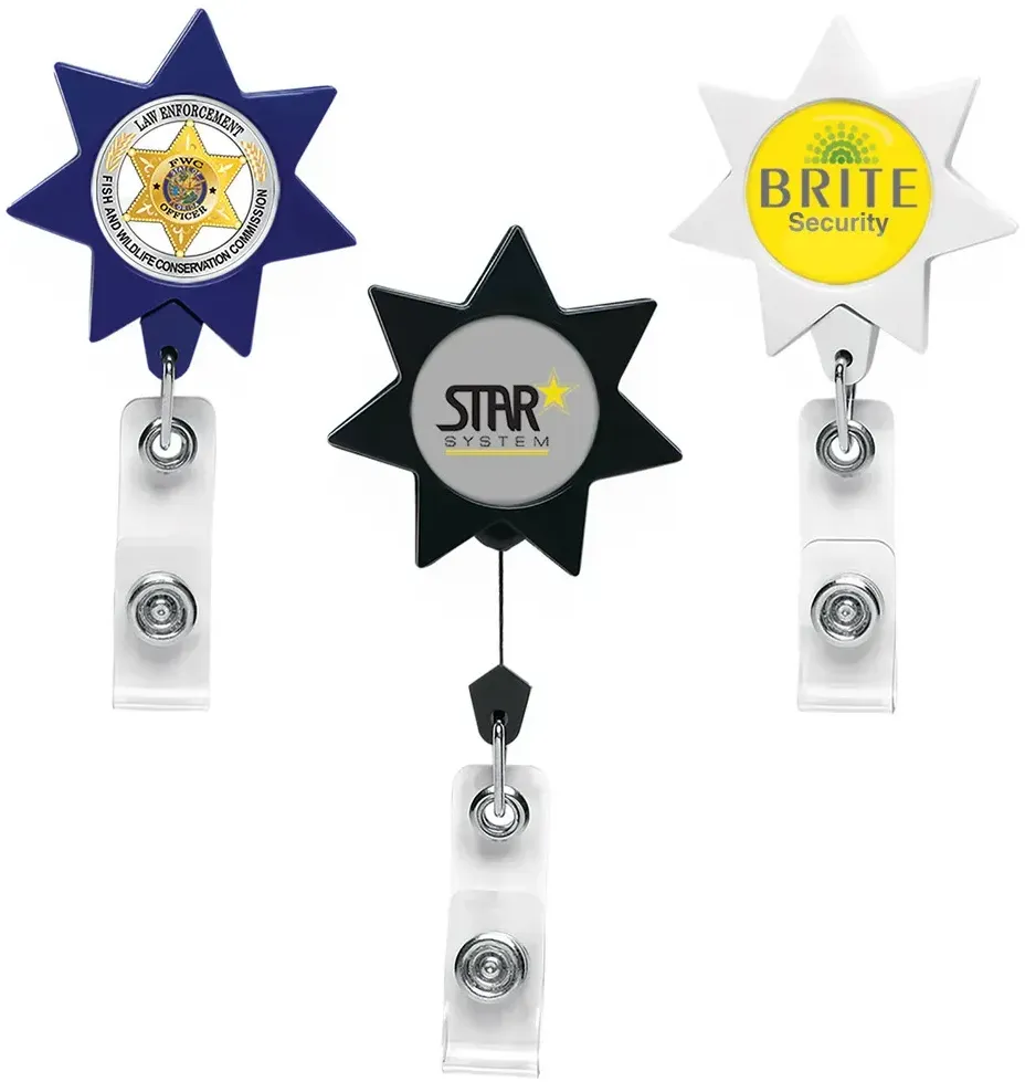 Customized Seven Point Star Badge Reel