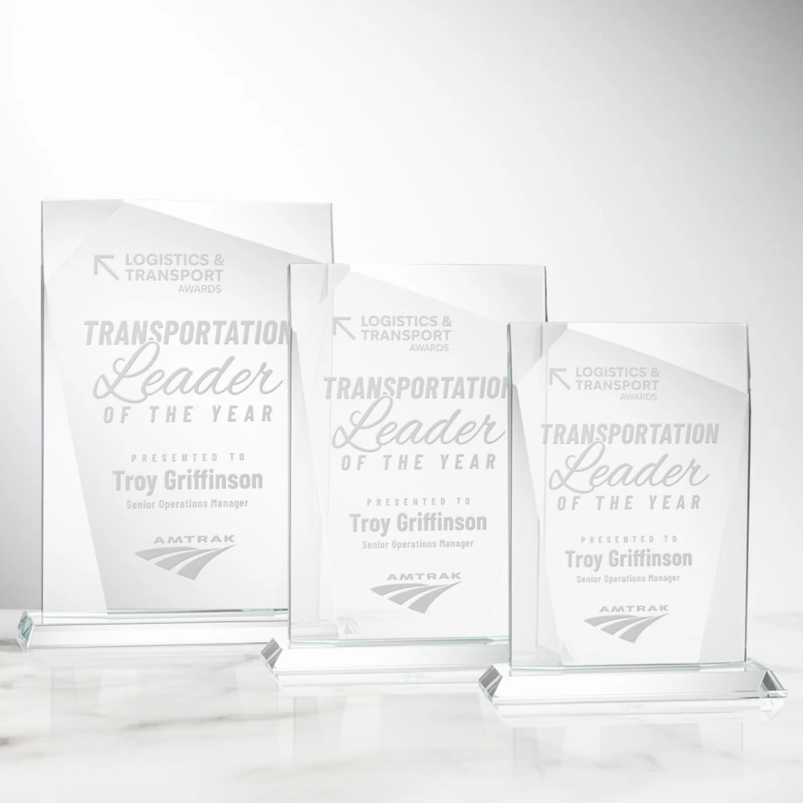 Custom Imprinted Crystal Shamrock Award