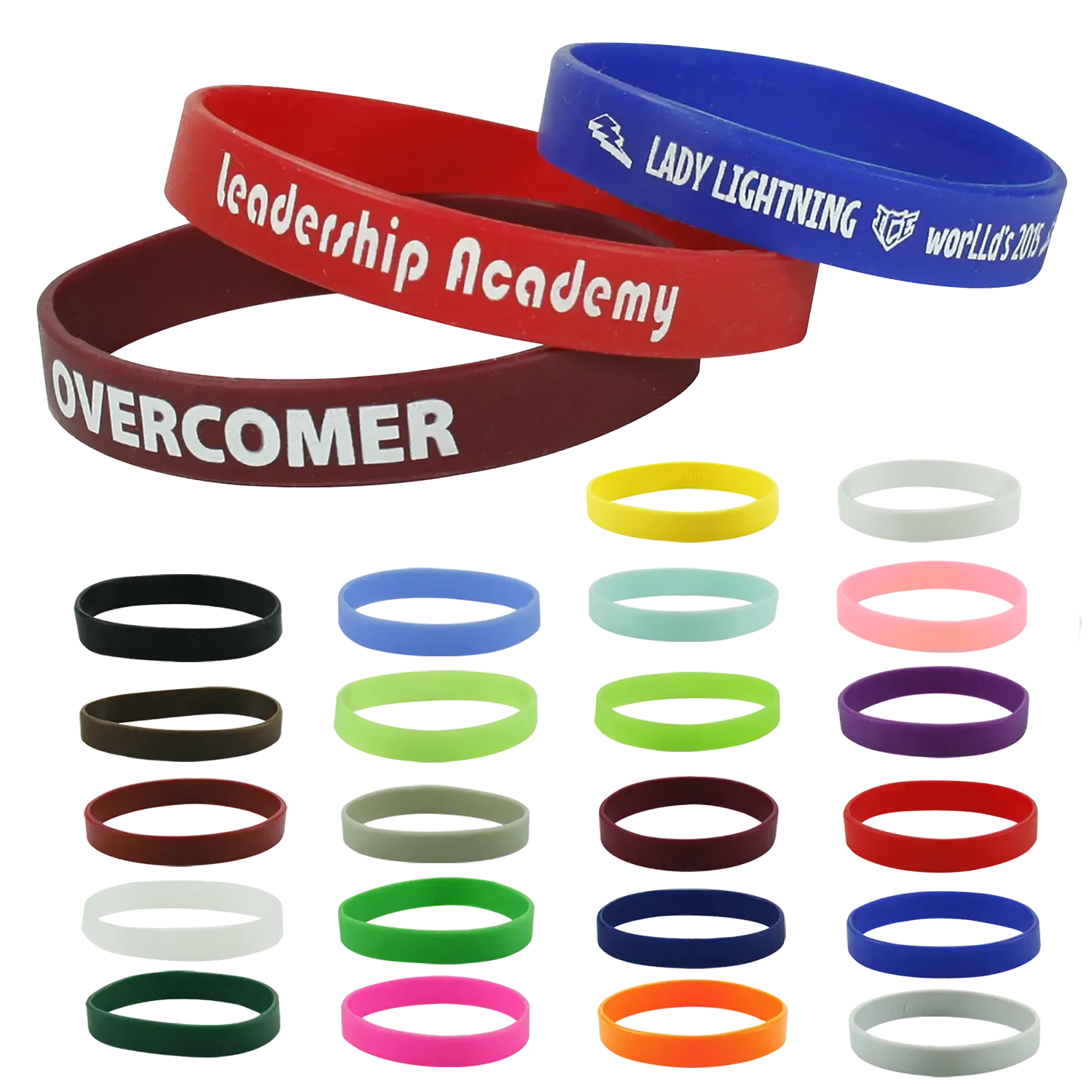 Silicone Wristband -- 1/2" Printed