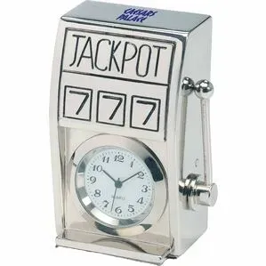 Silver Die Cast Slot Machine Clock