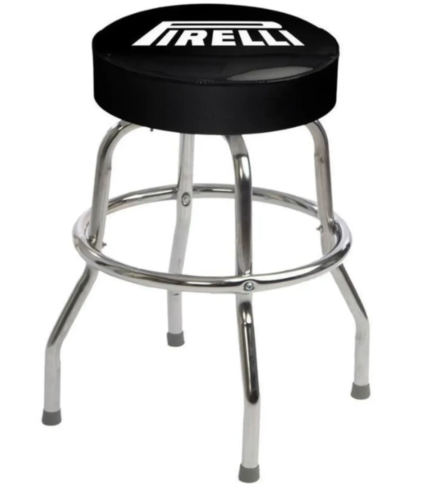 Single Ring Swivel Bar Stool w/ Chrome Frame