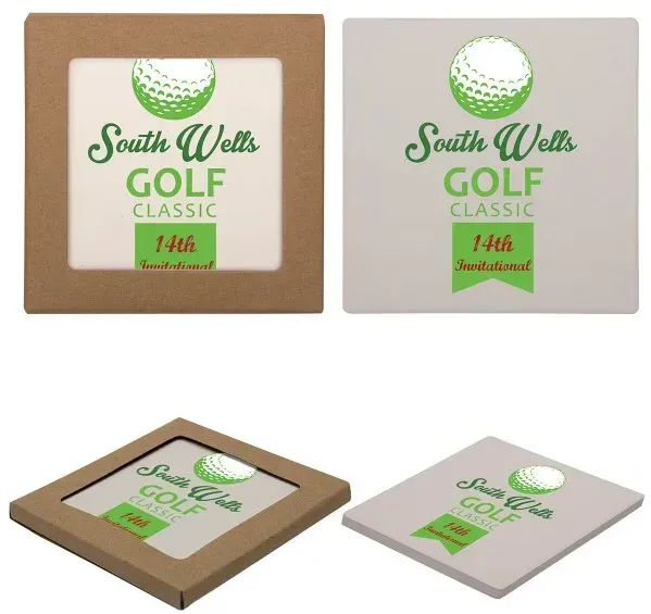 Logo Single Square Stone Coaster