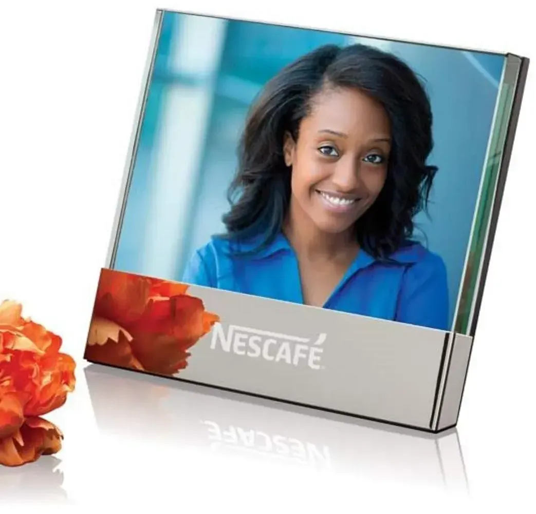 Custom Engraved Glass Photo Frame for Personal or Corporate Branding Purposes