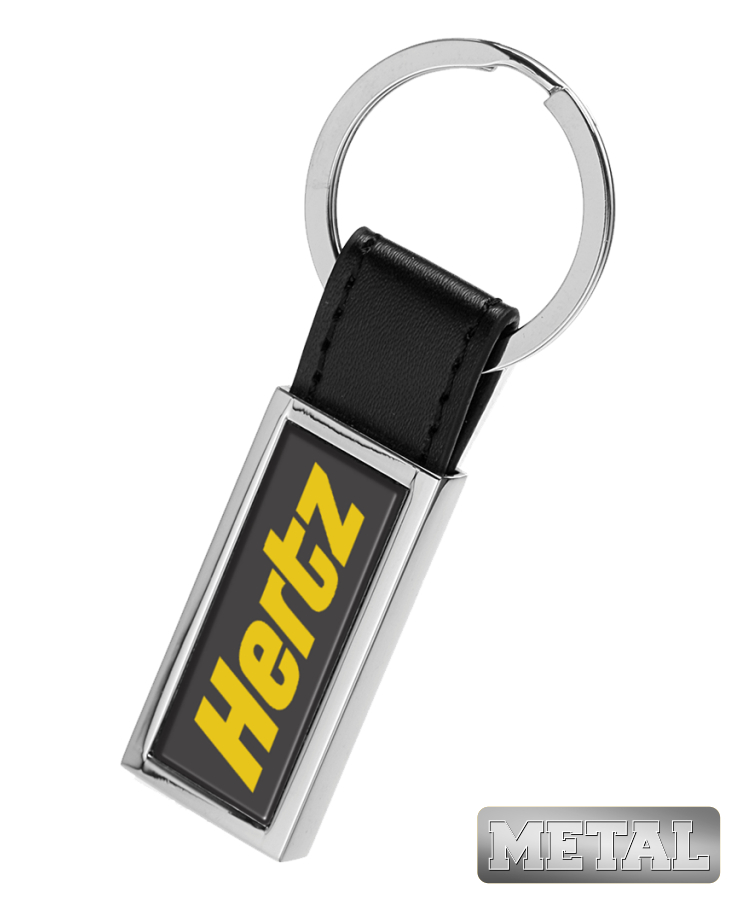 Sophisticated Leatherette Keychain with Metal Accent