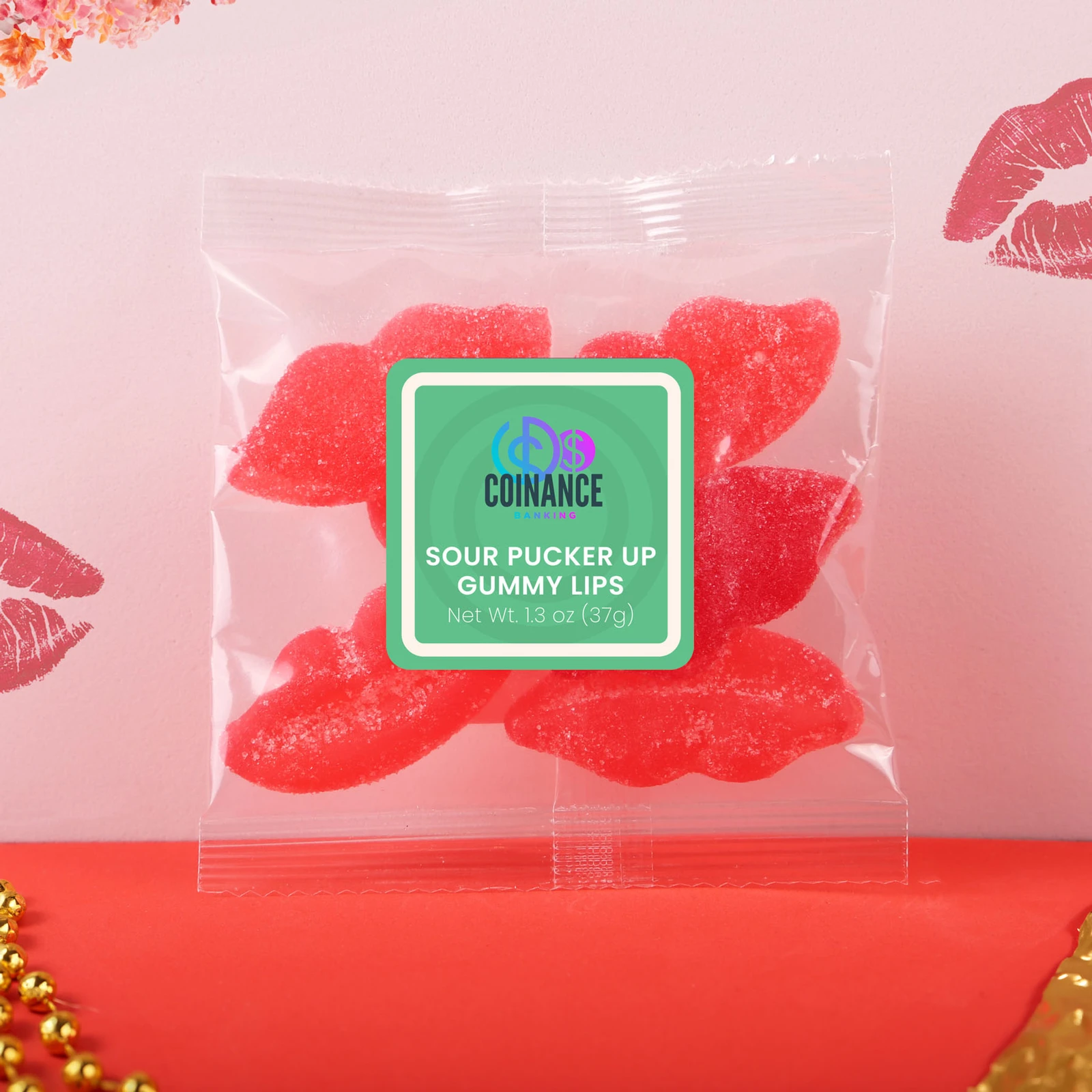 Sour Pucker Up Gummy Lips Packets 1.3 oz