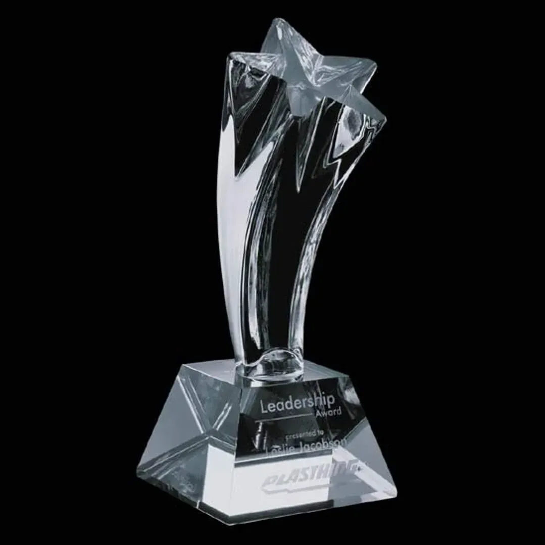 Custom Crystal Shooting Star Award by Spalding - Premium Recognition Gift