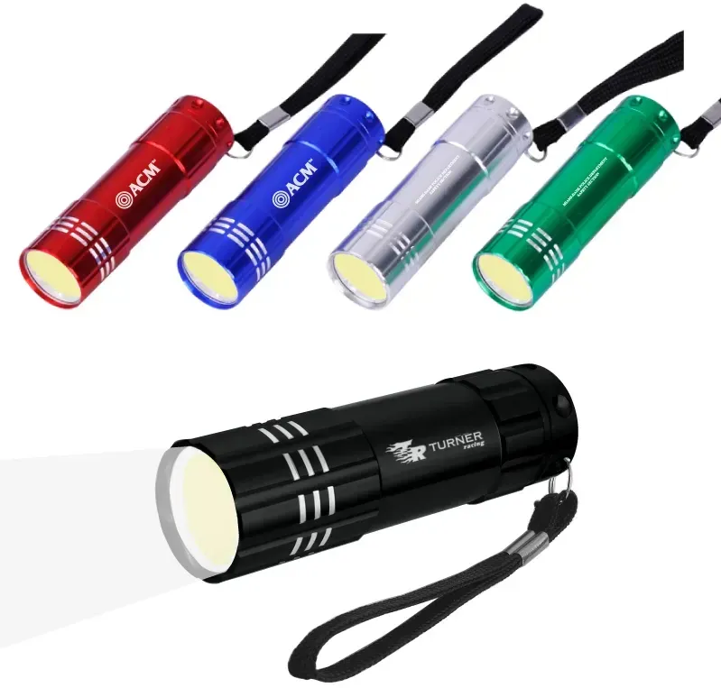 Custom COB LED Aluminum Flashlight with Strap