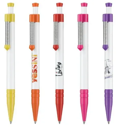 Custom Metal Spring Clip Ballpoint Pens for Business Promotion