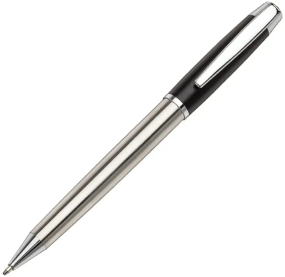 St Lucia Custom Logo Brushed Metal Pen