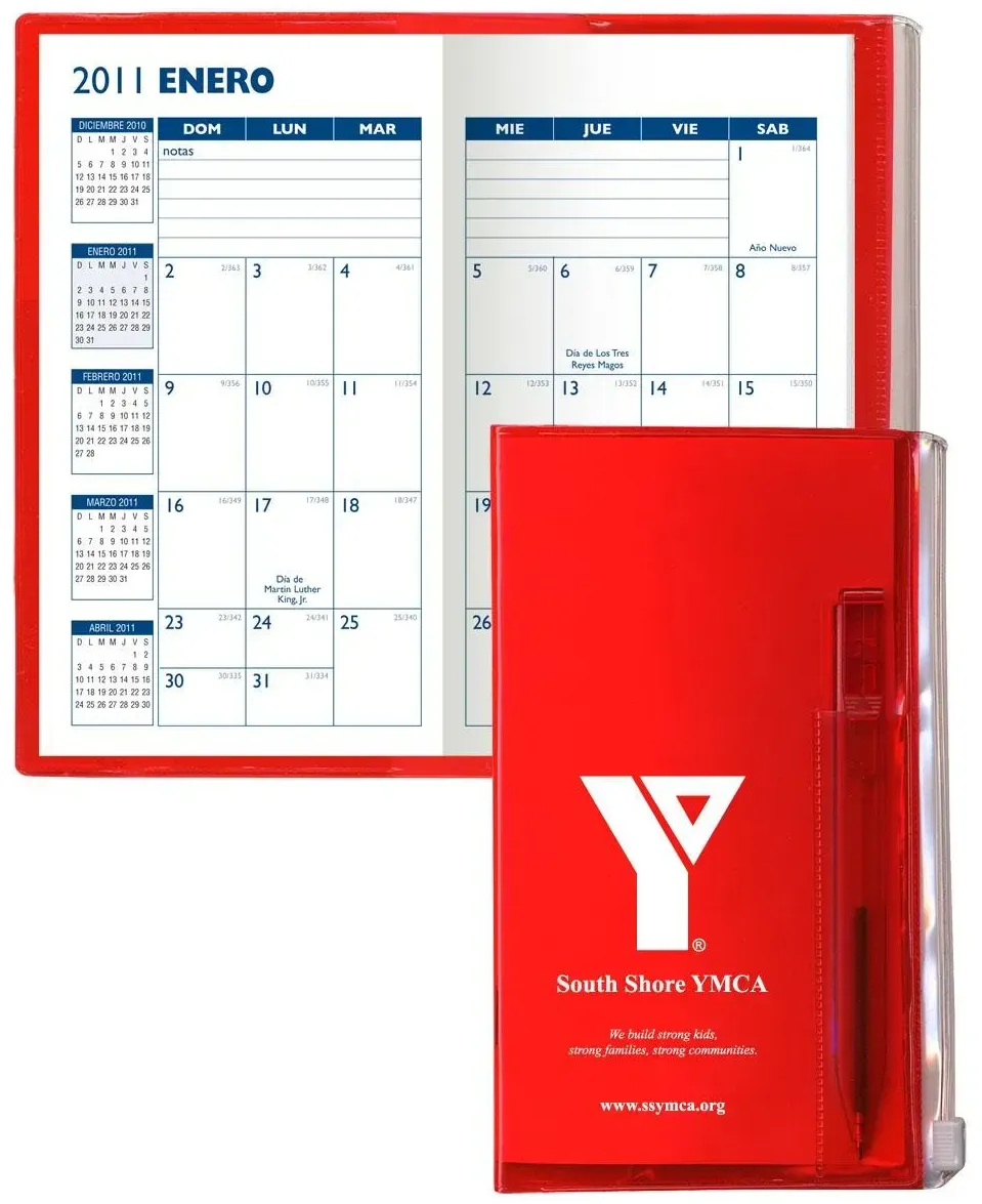 Customized Zip-Lock Pocket Vinyl Planner with Clear Frosted Pen
