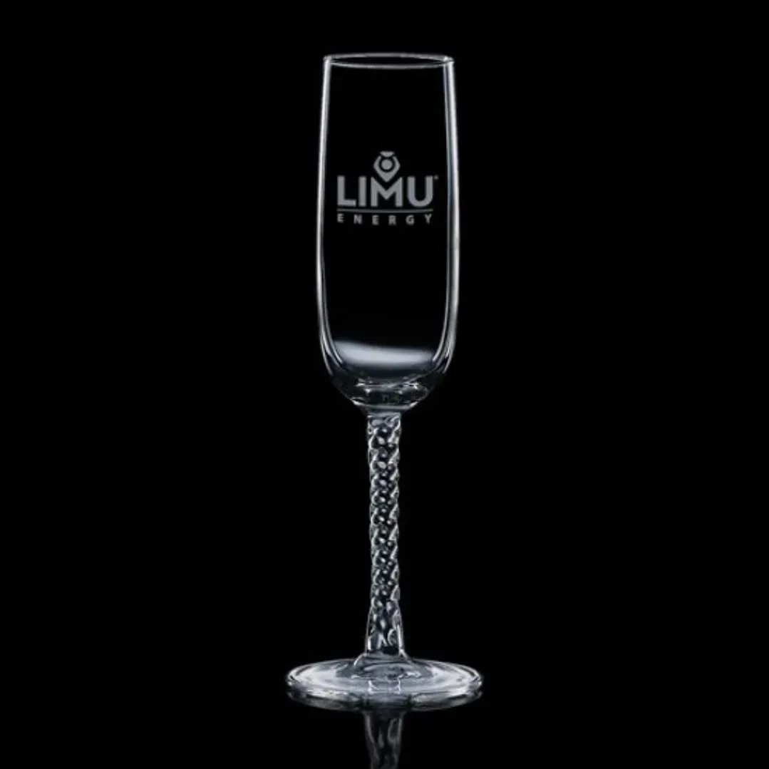 Personalized 6oz. Twisted Stem Wine Flute for Special Events & Gifts