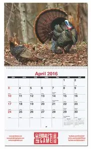 Stapled Monthly Wall Calendar w/ American Wildlife