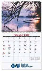 Stapled Scenic Water Monthly Wall Calendar