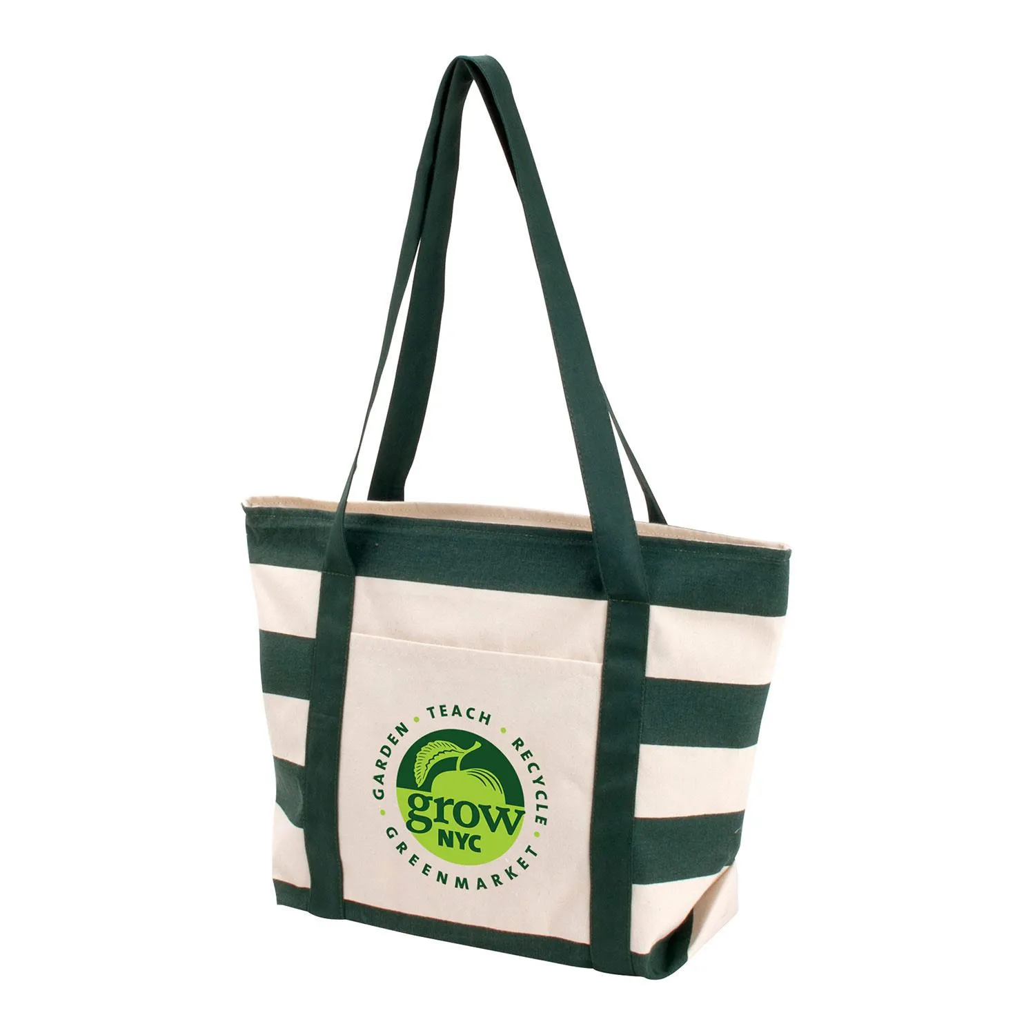 Striped Accent Boat Tote Bag