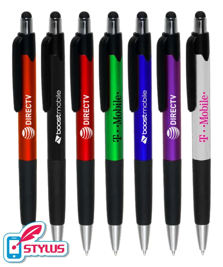 Stylus Grip Pen with Plush Finish - Click Action