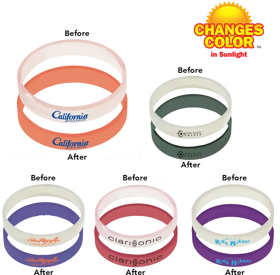 Color Changing Sun Fun Bracelet for Outdoor Events and Promotional Giveaways