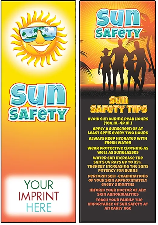 Custom Printed Sun Safety Bookmark