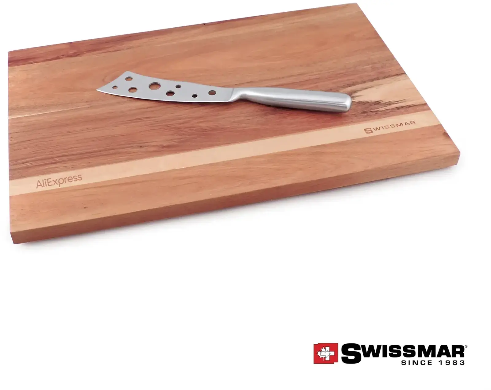 Swissmar Acacia Cheese Board & Knife Set - Premium Wooden Serving Platter for Gourmet Events