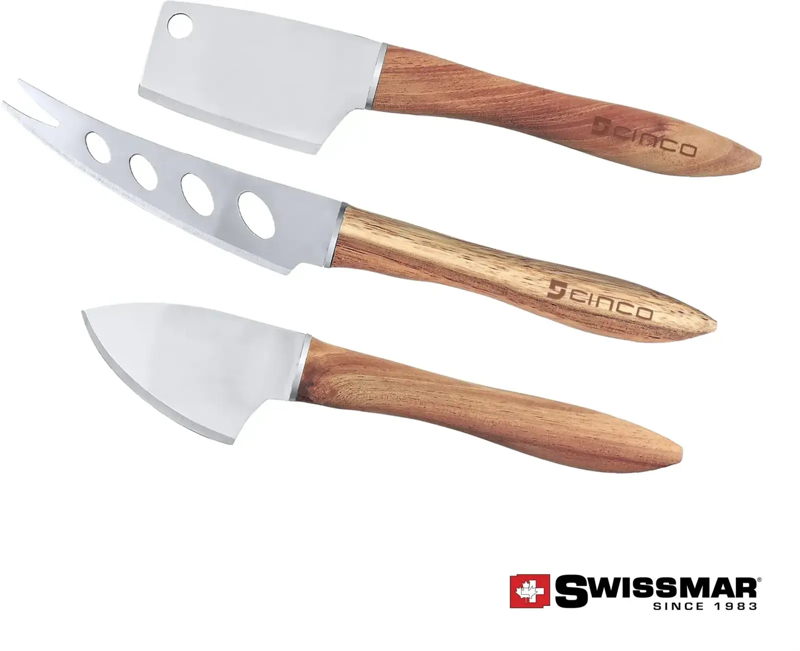 Swissmar Acacia Handle Cheese Knife Set 3-pc, Specialty Cheese Tools