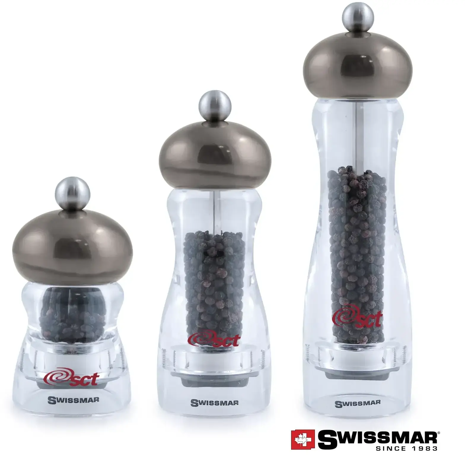 Swissmar Gun Metal Acrylic All-Purpose Custom Grind Mill