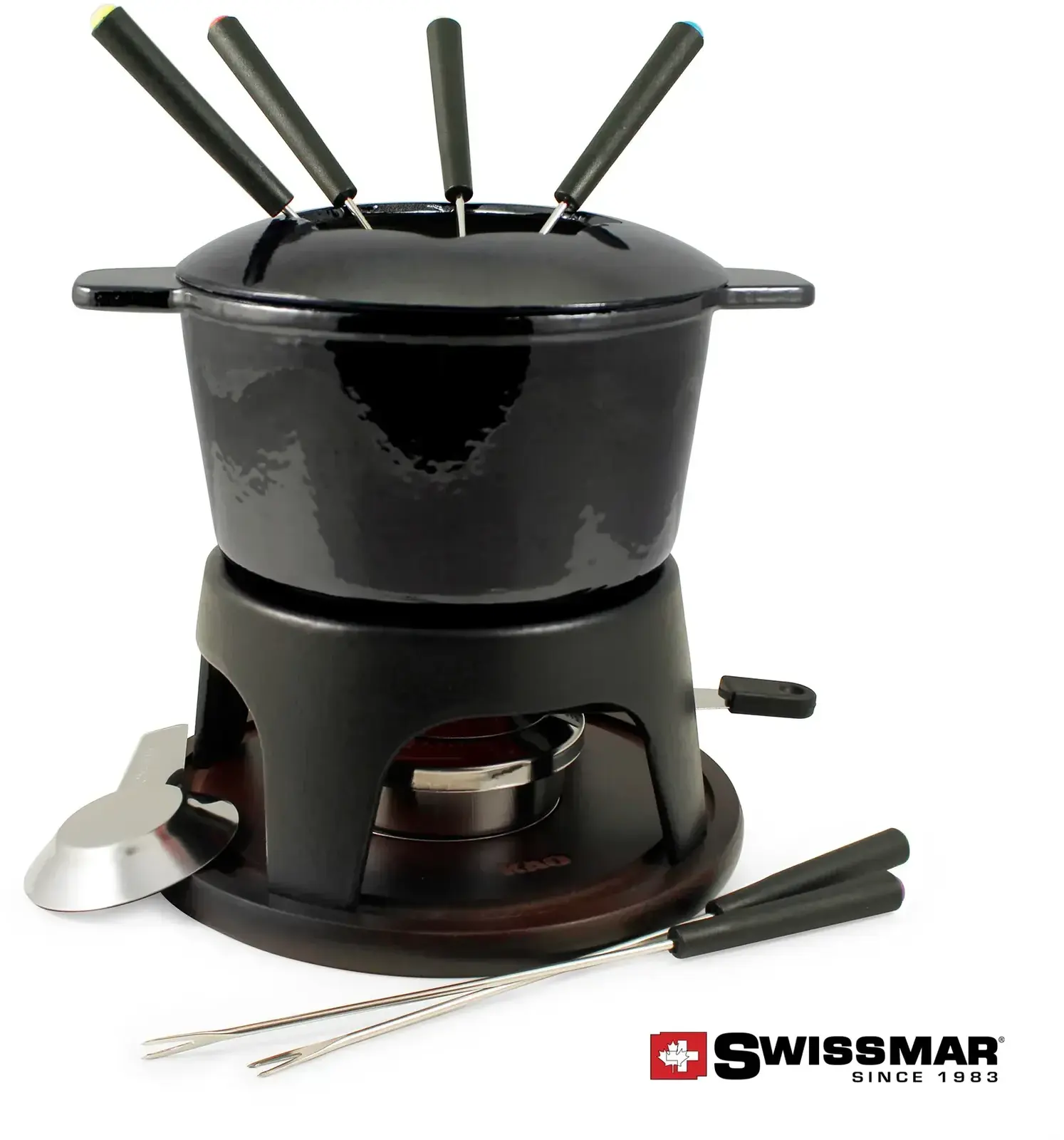 11pc Swissmar Cast Iron Fondue Set for Versatile Cooking