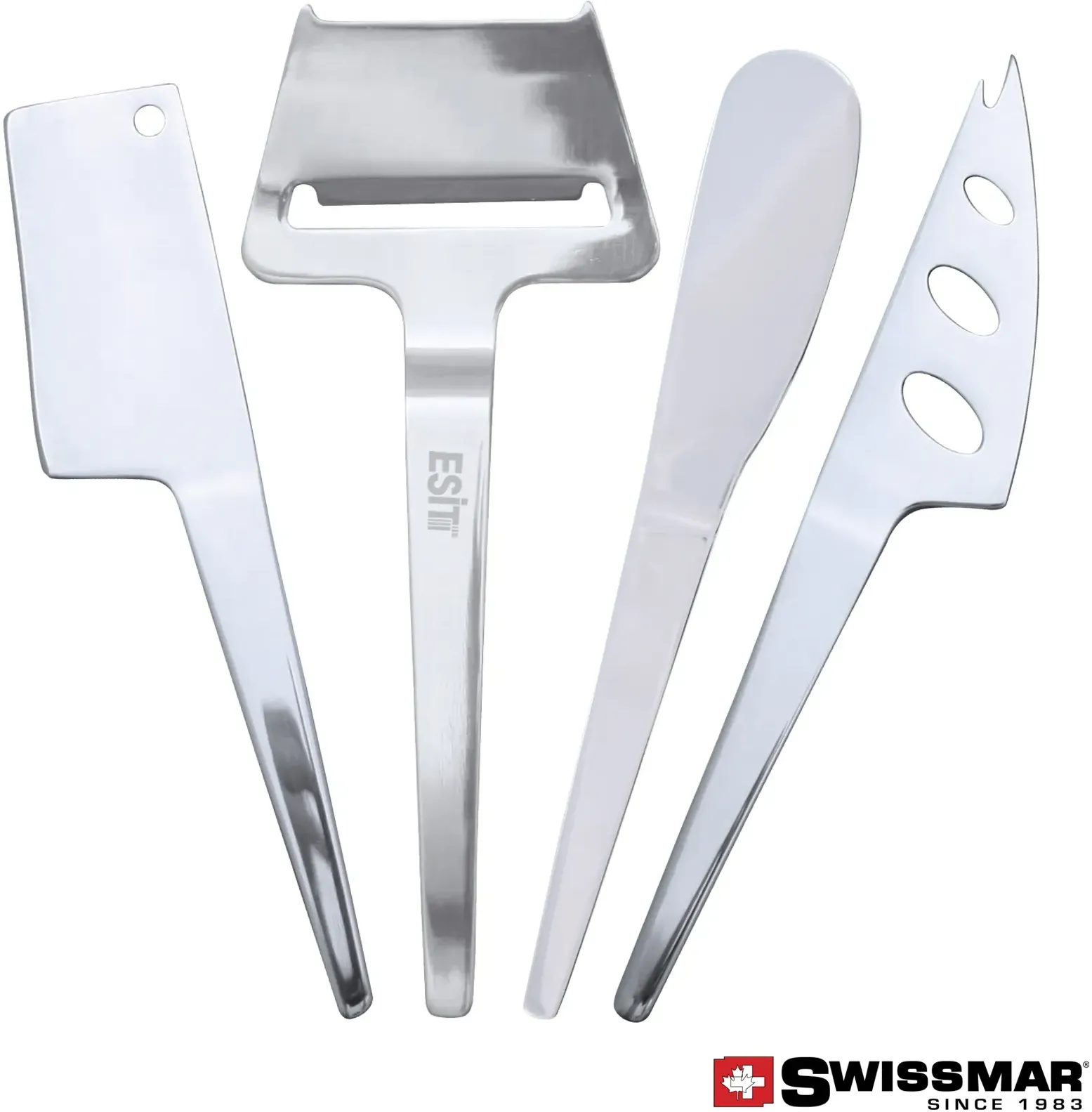 Swissmar® 4pc Slim-Line Stainless Steel Cheese Knife Set