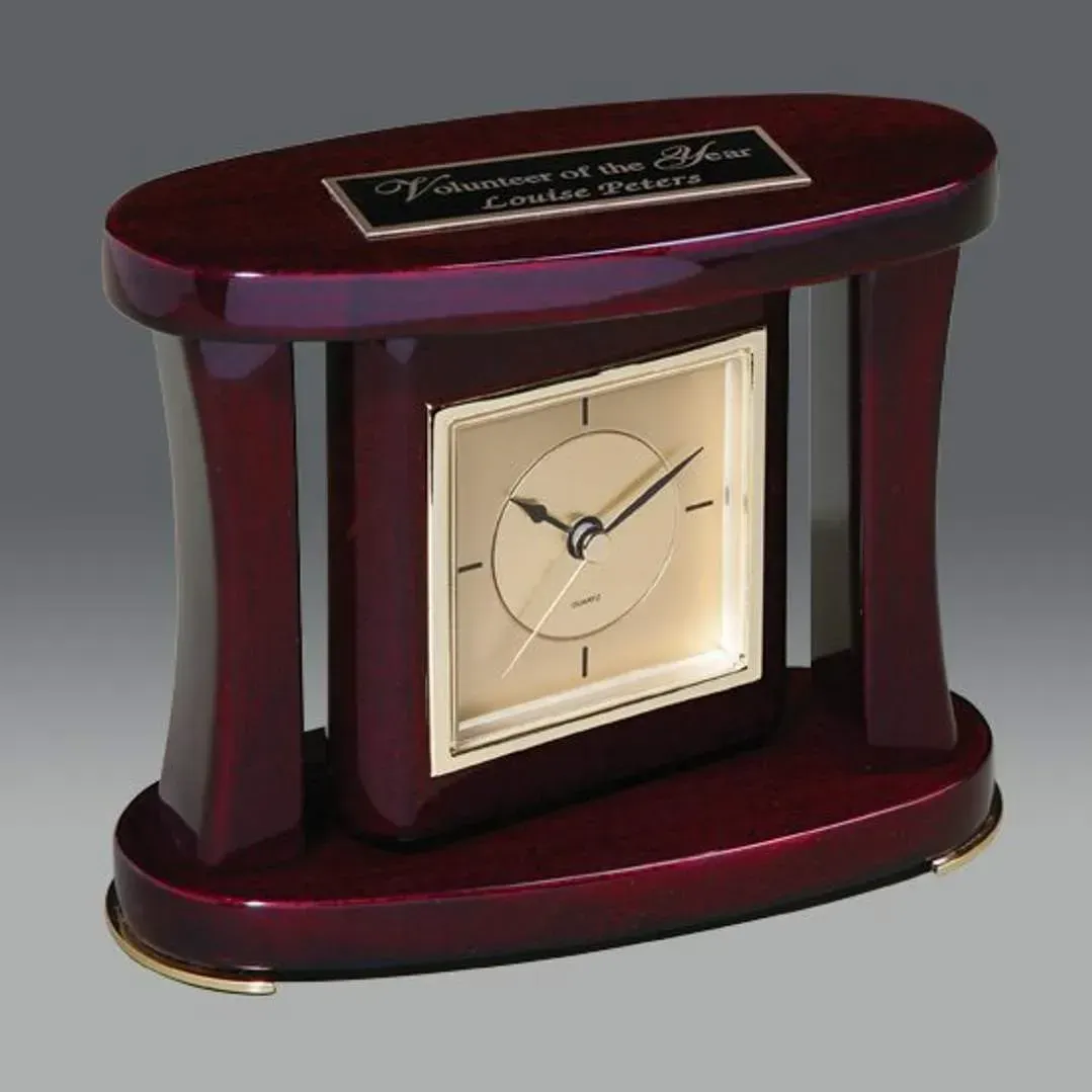 Custom Rosewood Swivel Clock with Engraving